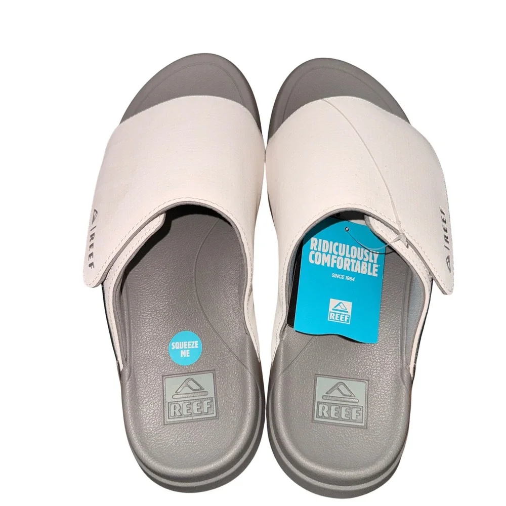 NEW Reef Swell Cruiser Slide Mens 11 Sandals Grey Green CJ6222 Nitrogen Infused